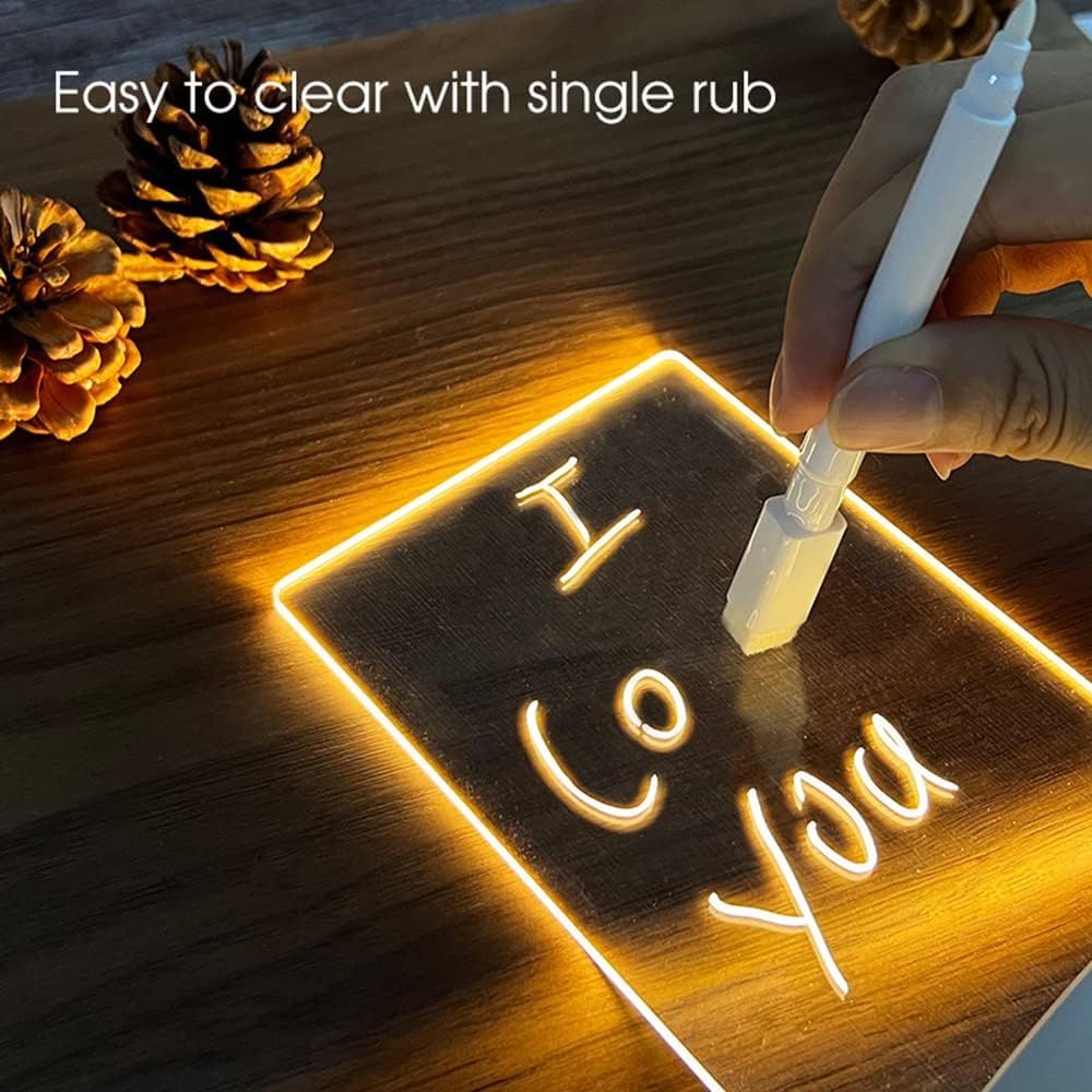 Creative Note Board Led Night Light Rewritable Message Board