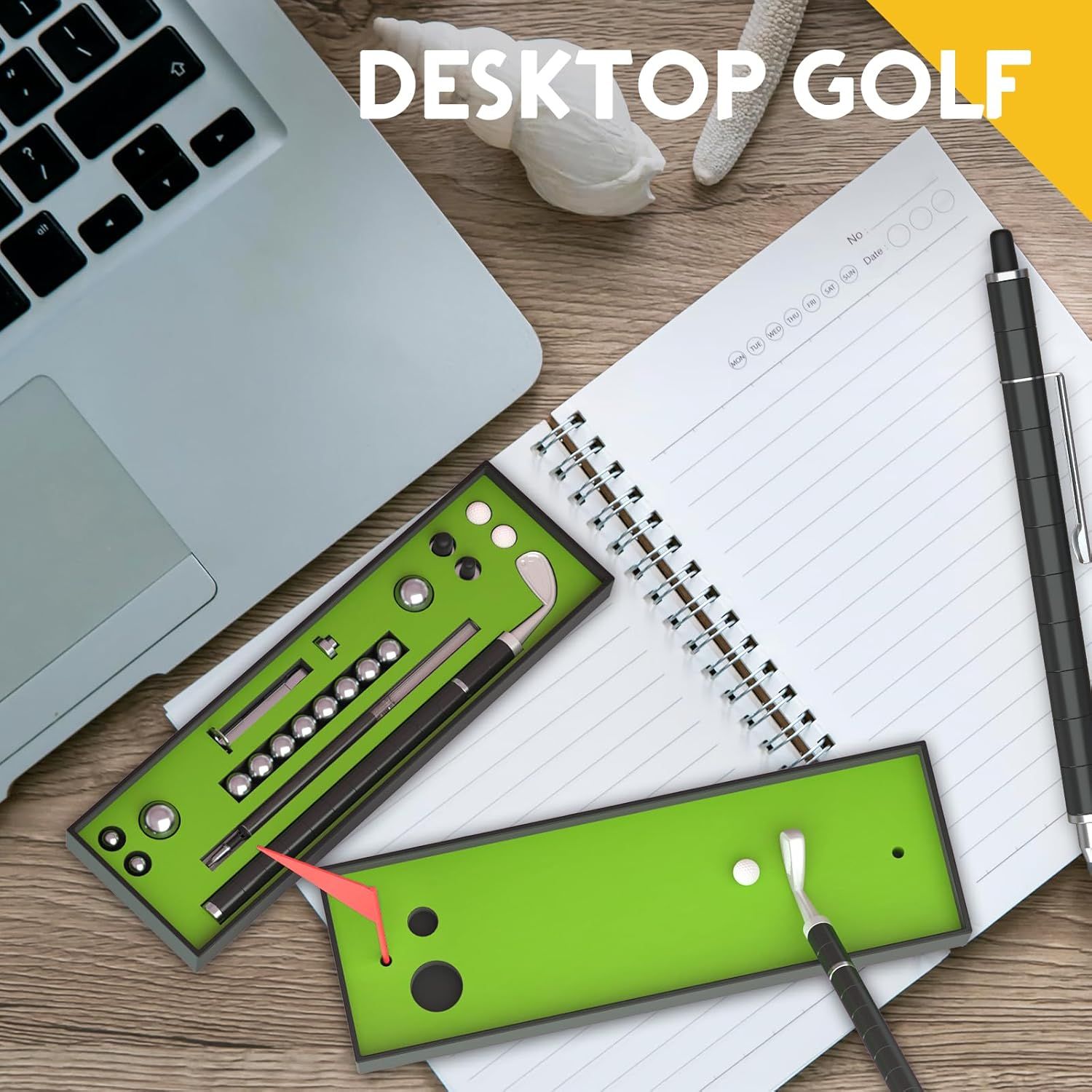 Rotated Transformed Mini Desktop Golf Ball Pen Set Gift with Flag, Multifunctional Magnet Writing Pen, Fidget Pen, Decompression Magnetic Pen, Cute Magnet Fidget Writing Pen