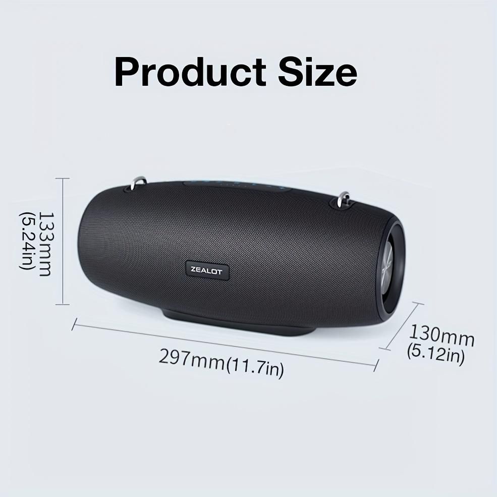 ZEALOT S67 60W Bluetooth Speaker, IPX4 Waterproof, 36H Playtime, 14400mAh Battery, Dual Pairing, Loud Stereo Sound, for Phone/Tablet/TV, Ideal for Birthday & Christmas