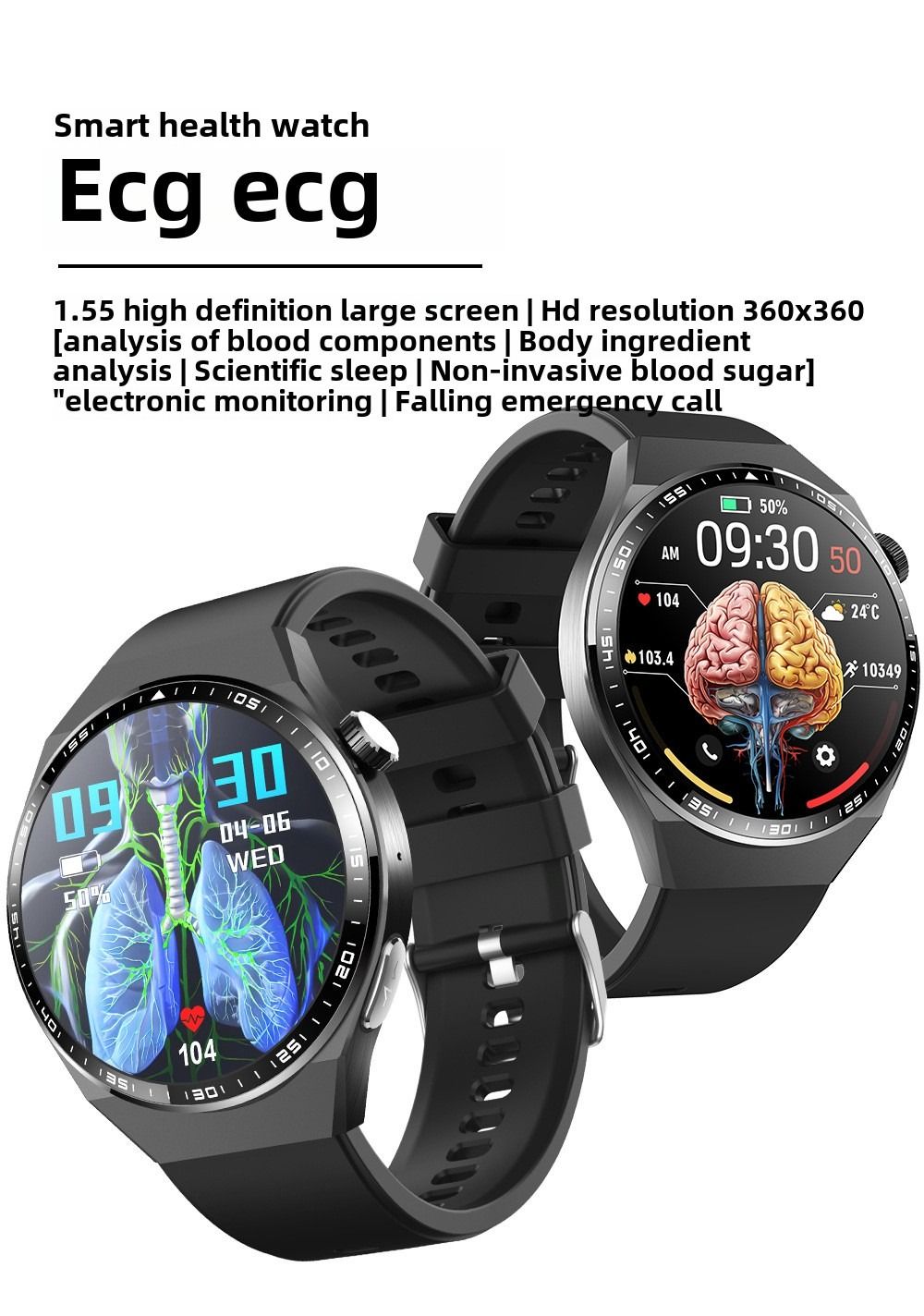 Smart WatchBlood SugarBlood PressureCardiac Monitoring WatchLanguageSports Watch
